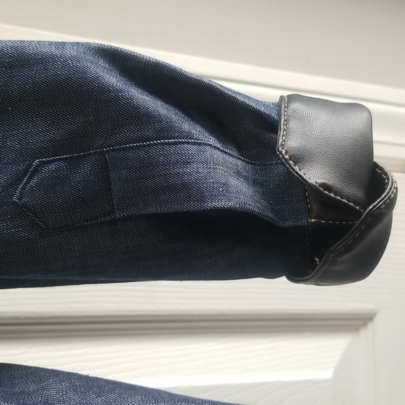 Zara women's shirt denim blue faux leather size S - Picture 12 of 15